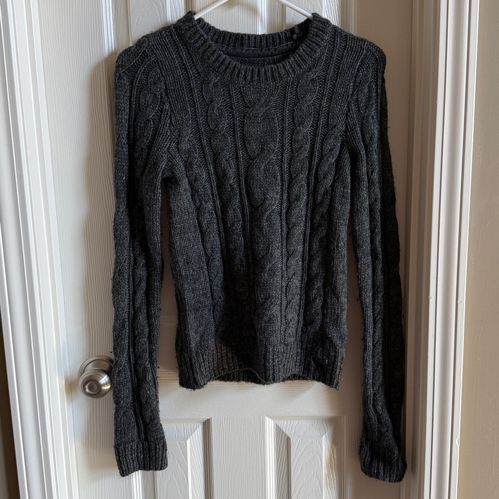 Abercrombie & Fitch Dark Gray Cable Knit Sweater
